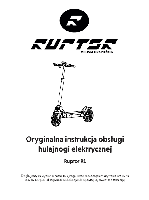 Instrukcja obsługi do pobrania Ruptor R1
